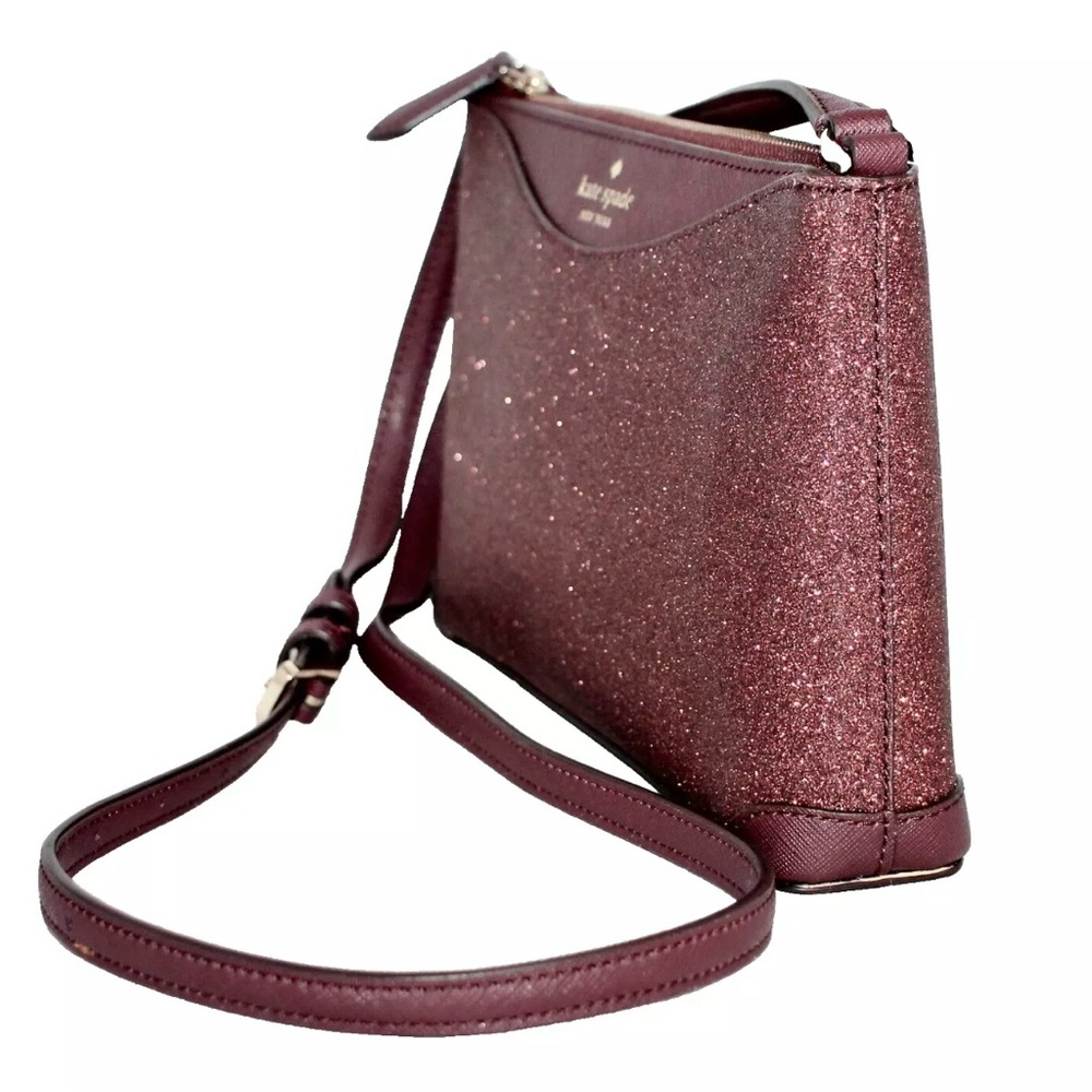 Kate Spade Crossbody Sparkly Dark Purple NWOT Glitter purse glittery bag - Picture 2 of 16
